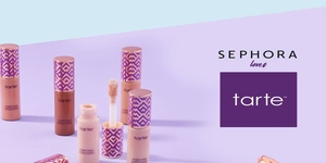 Tarte Cosmetics - 15% off your first purchase when you sign up for email*.+Free Worldwide Shipping*.+5 for £35 create your own brush set*.+